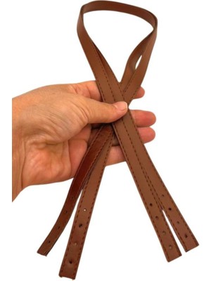 Angel Çanta Aksesuar Slim Model 70X1.2 cm Suni Deri Taba Renk Çift Çanta Sapı