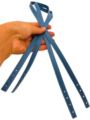 Angel Çanta Aksesuar Slim Model 70X1.2 cm Suni Deri Kot Mavi Renk Çift Çanta Sapı