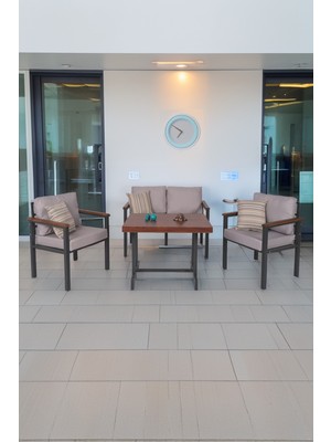 Neokas Bahce Mobilyası, Modern Balkon Mobilyası, Kafe Oturma Takımı, Teras Koltugu, 1+1+2+M