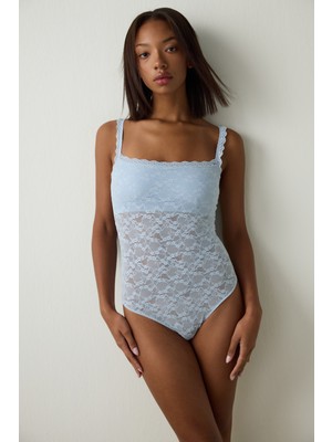 Penti Açık Mavi Kare Yaka Balensiz Çıkarılabilir Kaplı Bodysuit