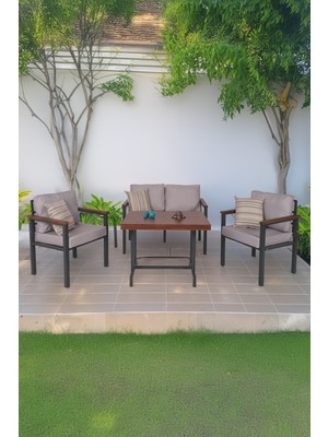 Neokas Bahce Mobilyası, Modern Balkon Mobilyası, Kafe Oturma Takımı, Teras Koltugu, 1+1+2+M