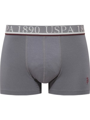U.S. Polo Assn. USPA Erkek 3'lü Boxer Antrasit - Siyah - Lacivert Regular Paça Desenli 3 Adet