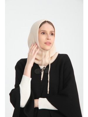 T-Crazy Knitwear Ince Dokuma Balaclava Fitilli Triko Örgü Kapüşonlu Bere, Tesettür Bere, Triko Başlık, Balaklava