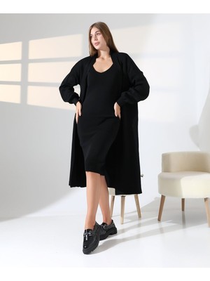 Zamansız Stil: Uzun Triko Hırka ve Elbise Ikilisi