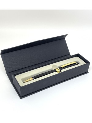 Goldline Serisi Premium Imza Kalemi - Siyah & Altın Detaylı