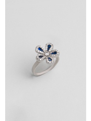 So CHIC Işıltılı Yakamoz 18 Ayar Beyaz Altın Kaplama Gümüş Yüzük