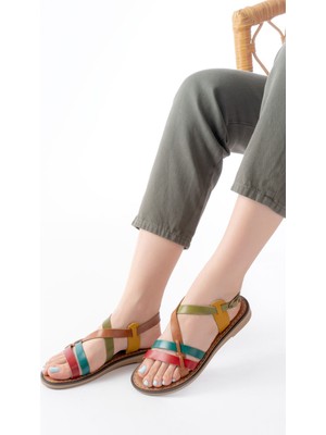 205-05 Multi Ortopedik Hakiki Deri Kadın Sandalet