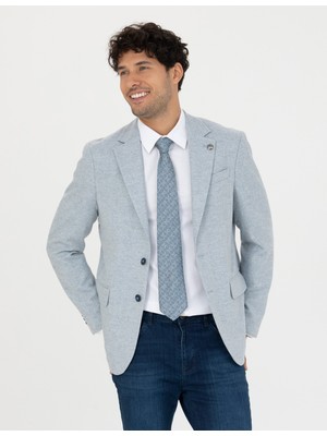 Pierre Cardin Erkek Açık Mavi Yün Karışımlı Slim Fit Ceket 50273166-VR003