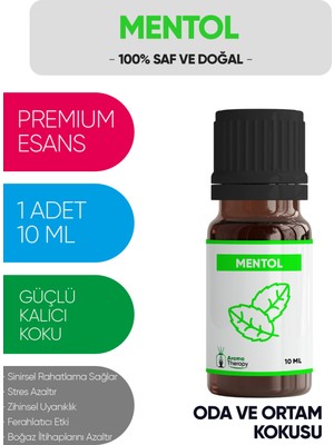 Mentol Esansiyel Koku Yağı Buhardanlık Yağı Difüzör Esansı Hobi Esans Ortam Oda Kokusu 10 ml