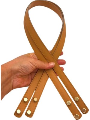 Angel Çanta Aksesuar 70X1.8 cm Suni Deri Hardal Renk Vidalı Çanta Sapı
