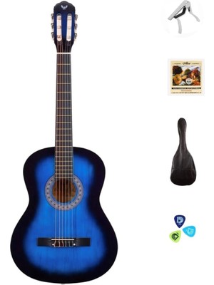 Klasik 4/4 Mavi Gitar Seti