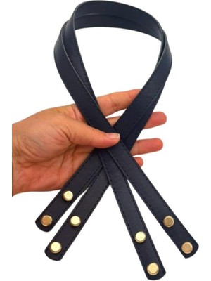 Angel Çanta Aksesuar 70X1.8 cm Suni Deri Lacivert Renk Vidalı Çanta Sapı