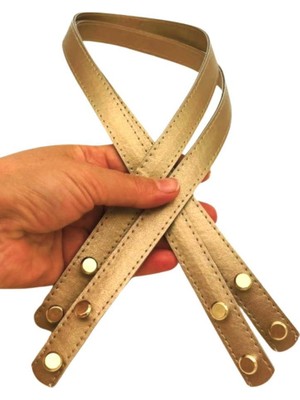 Angel Çanta Aksesuar 70X1.8 cm Suni Deri Gold Renk Vidalı Çanta Sapı