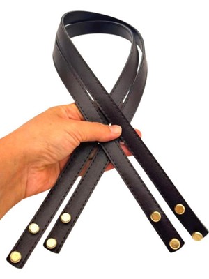 Angel Çanta Aksesuar 70X1.8 cm Suni Deri Koyu Kahve Renk Vidalı Çanta Sapı