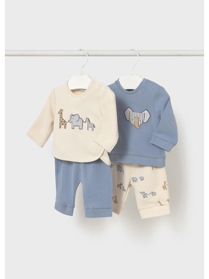 Mayoral Newborn Erkek Bebek Örme Set 4 Parçalı Mavi