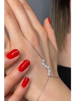 925 Ayar Gümüş Dizi Zirkon Taşlı Şahmeran - 45098201