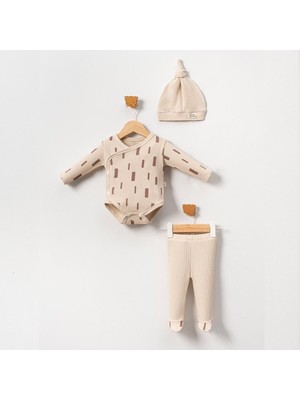 Ürünya Unisex Bebek Şapkalı 3'lü Takım