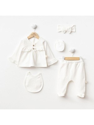 Ürünya KIZ BEBEK 0-6 AY 5 Lİ SET - BEYAZ