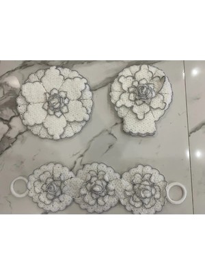 Lif El Örgüsü 3 'lü Takım Lif Çeyizlik Banyo Lifi Damat Bohçası Gelin Çeyizi Hediyelik