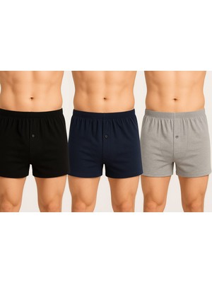 Erkek Boxer Seti 3 Adet Karışık Renk