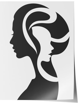 Çerçevesiz Poster, Kadın Silueti – Minimal Sanat, Yatak Odası Dekoru Poster No: 112777