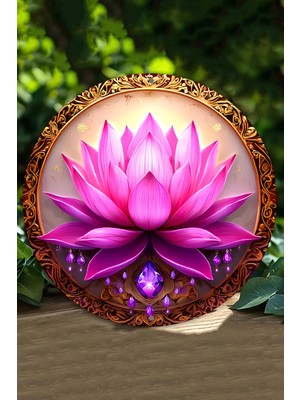 Lotous Çiçeği Tasarımlı Uv Baskılı Duvar Süsü – 33X33 cm & 20X20 cm DT135