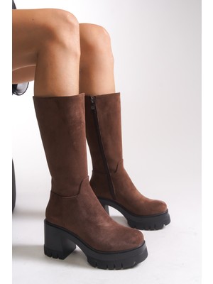 Riccon Lvamel Kadın Diz Altı Topuklu Çizme 0012501