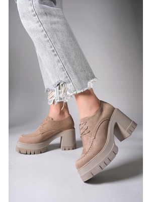 Riccon Kadın Loafer 0012507 Vegan Deri Orta Topuklu Ayakkabı ile Gündelik Şıklık