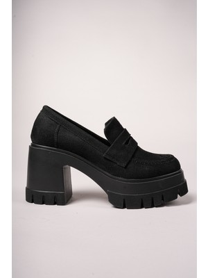 Riccon Fox Shoes Süet Yüksek Topuklu Kadın Çizme 11 cm Yüksek Tabanlı