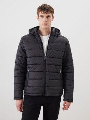 Standart Kalıp Kapüşonlu Erkek Şişme Mont  (W5)