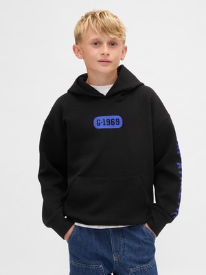 Gap Erkek Çocuk Siyah Sweatshirt Gapfit Tech Hızlı Kuruyan Logo