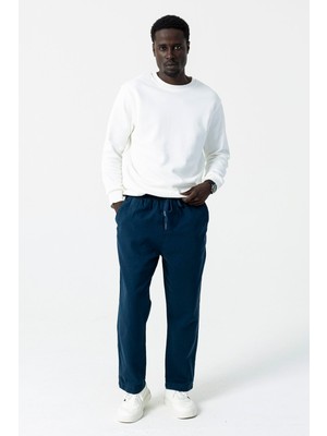 Erkek Beli Ayarlanabilir Çift Cepli Jogger Pantolon Lacivert - 9238