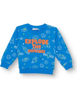 Hellobaby Uzay Baskılı Sweatshirt Erkek Bebek
