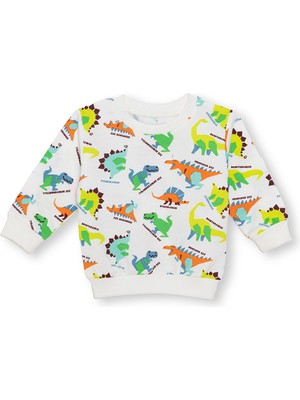 Hellobaby Erkek Bebek Basic Sweatshirt Şardonlu Bisiklet Yaka Uzun Kol