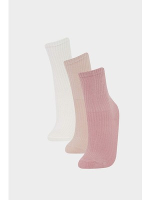 DeFacto 3'lü Pamuklu Uzun Çorap Kız Çocuk F7212A8NS