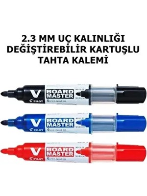 Seyfi Kırtasiye 3 Renk Kartuşlu Tahta Kalemi V Board Master Pilot 2.3 mm Uç Kalınlığı Çok Renkli