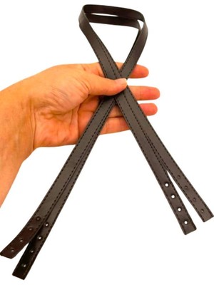 Angel Çanta Aksesuar Slim Model 70X1.2 cm Suni Deri Koyu Kahve Renk Çift Çanta Sapı