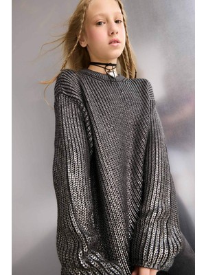 DeFacto Bisiklet Yaka Triko Kazak Kız Çocuk F2615A825AU