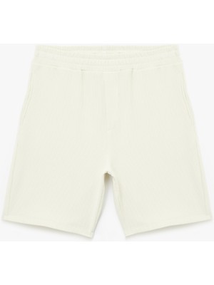Koton Pamuklu Cep Detayı Fitilli Bermuda Şort