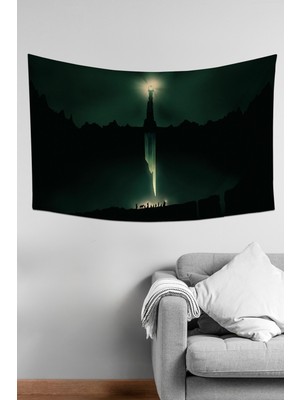 Moud's Yüzüklerin Efendisi Yüzük Sauronun Gözü Desenli Duvar Örtüsü Duvar Halısı Tapestry Süet Dokulu Kumaş