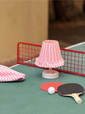 Maison Avf Rally Pembe Çizgili Kablosuz Şarjlı Masa Lambası - Alt Beyaz