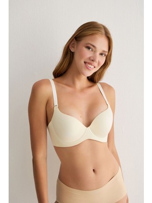 Madwoman Battal Beden Balenli Dikişsiz Lazer Sütyen 3301 Ekru