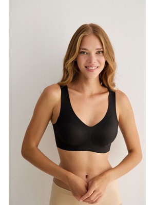 Madwoman Balensiz Çıkarılabilir Pedli Dikişsiz Lazer Sütyen 3313 Siyah