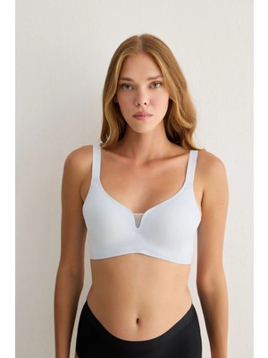 Madwoman Battal Beden Balensiz Çıkarılabilir Pedli Dikişsiz Lazer Sütyen 3318 Mavi