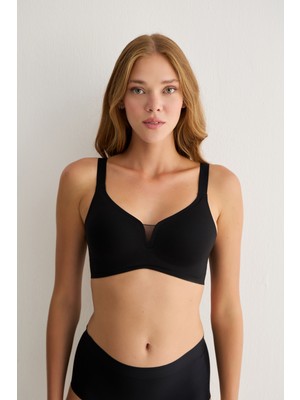 Madwoman Battal Beden Balensiz Çıkarılabilir Pedli Dikişsiz Lazer Sütyen 3318 Siyah