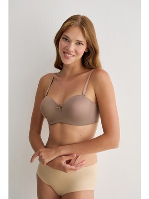 Madwoman Toparlayıcı Balenli Dolgusuz Straplez Lotus 3314 Kahverengi