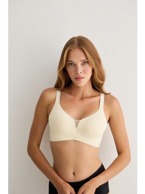 Madwoman Battal Beden Balensiz Çıkarılabilir Pedli Dikişsiz Lazer Sütyen 3318 Ekru