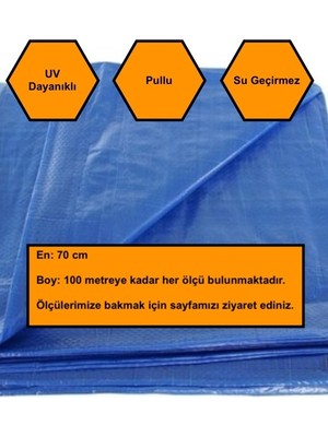 NetBazaars 0,7X39 Metre Mavi Balkon Örtüsü Branda, Seperatörü, Balkon Çadır Bezi, Uv Dayanımlı