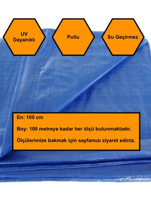 NetBazaars 1X77 Metre Mavi Balkon Örtüsü Branda, Seperatörü, Balkon Çadır Bezi, Uv Dayanımlı
