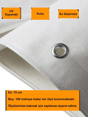 NetBazaars 0,7X56 Metre Beyaz Balkon Örtüsü Branda, Balkon Çadır Bezi, Seperatörü, Uv Katkılı